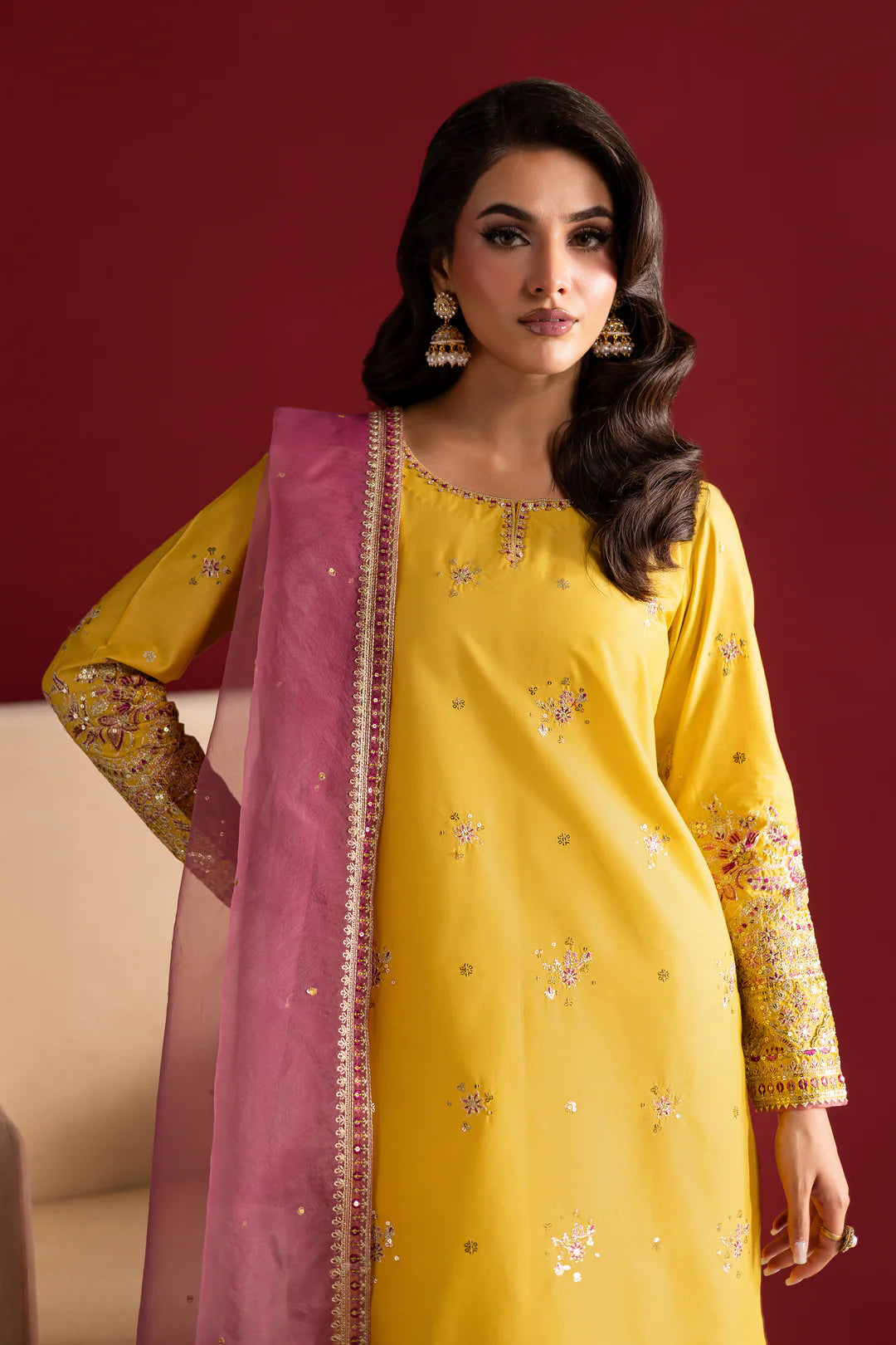 Yellow & pink 3 piece suit
