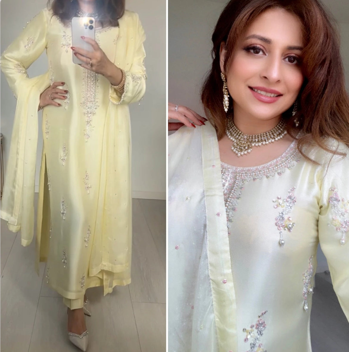 Lime Pure silk 3 piece suit