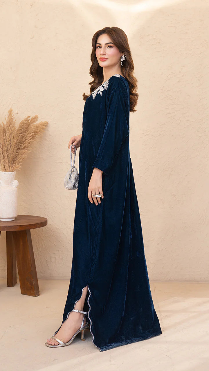 Velvet blue kaftan