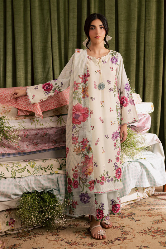 Lawn suit with chiffon dupatta