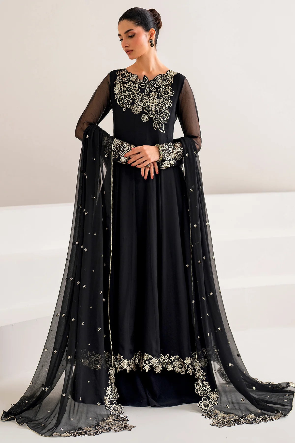 Black chiffon 3 piece