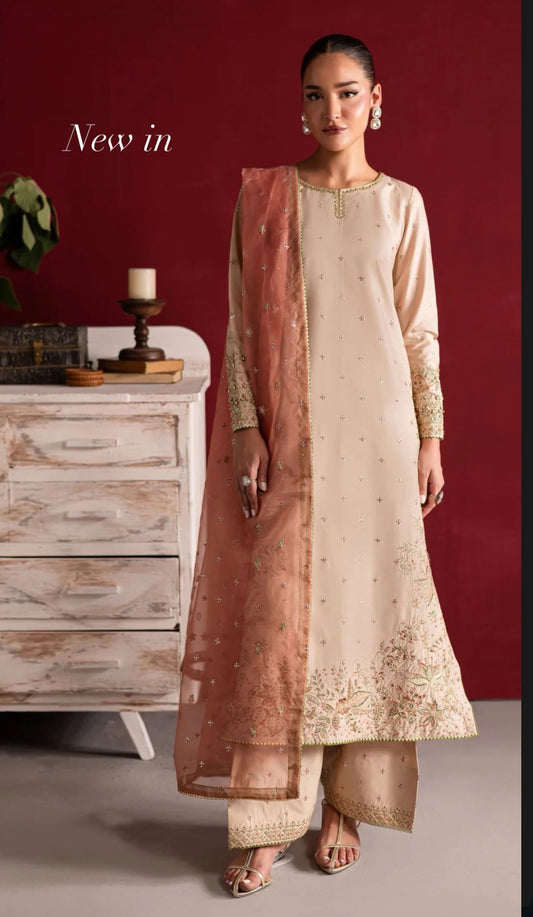 Beige 3 piece suit