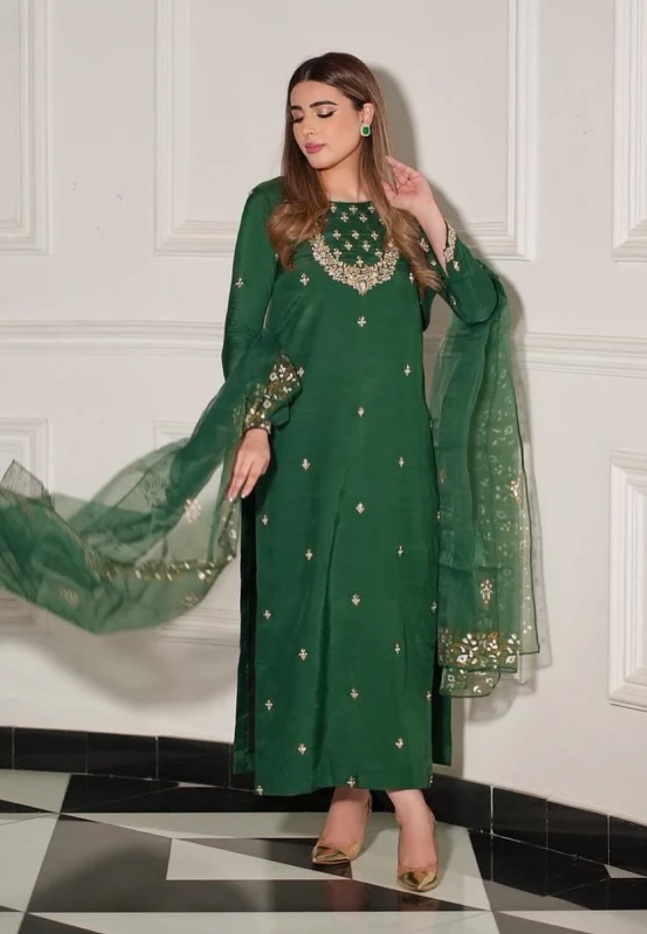 Green 3 piece suit