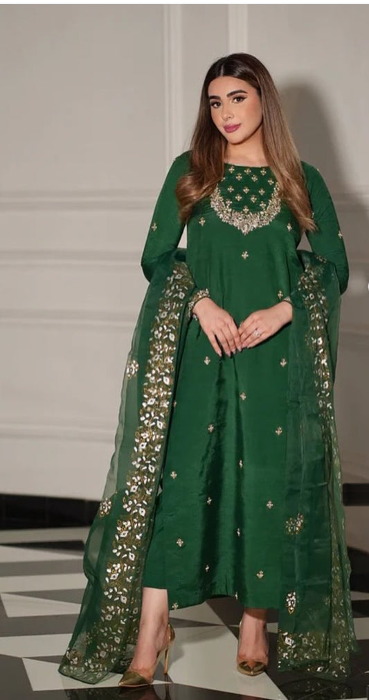 Green 3 piece suit