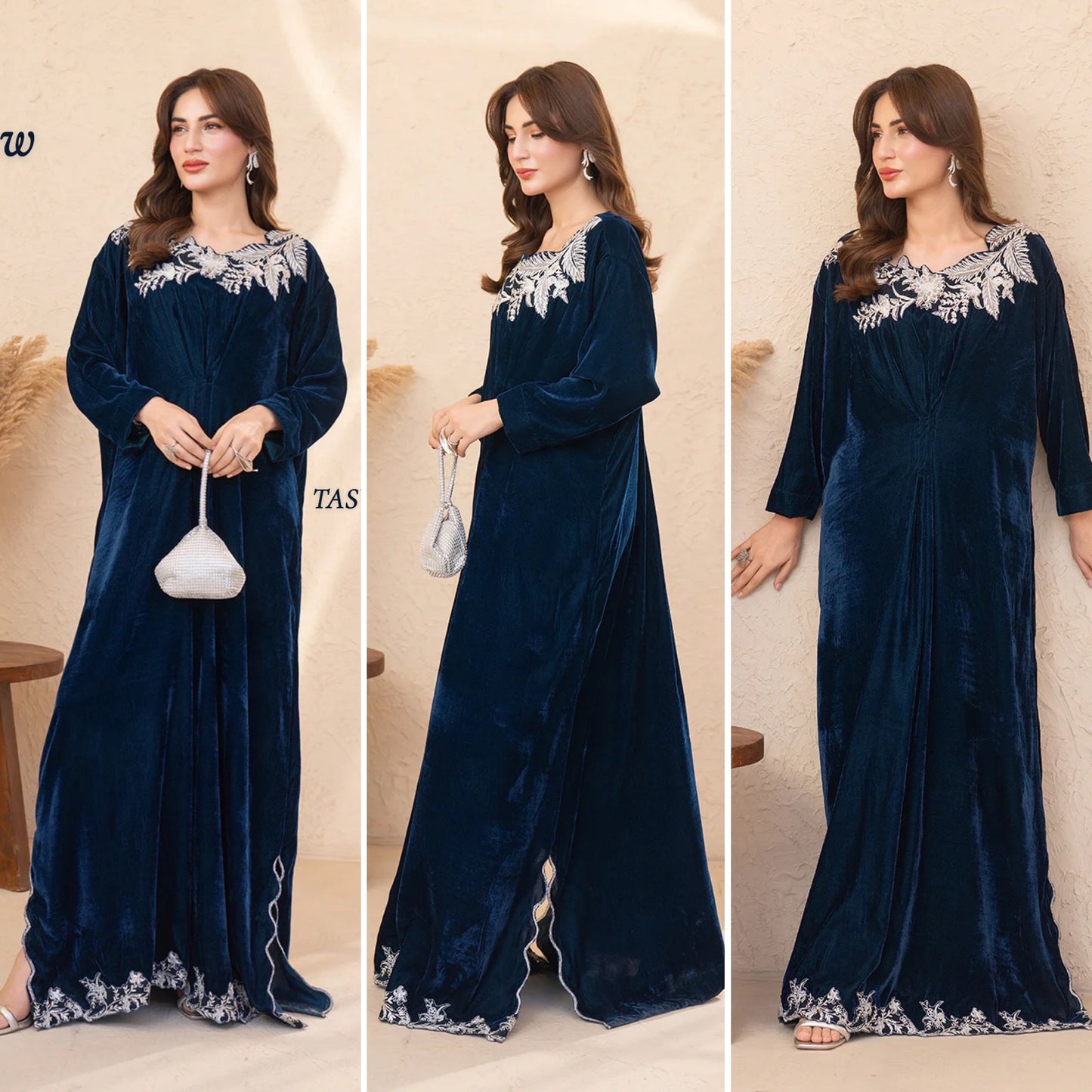Velvet blue kaftan