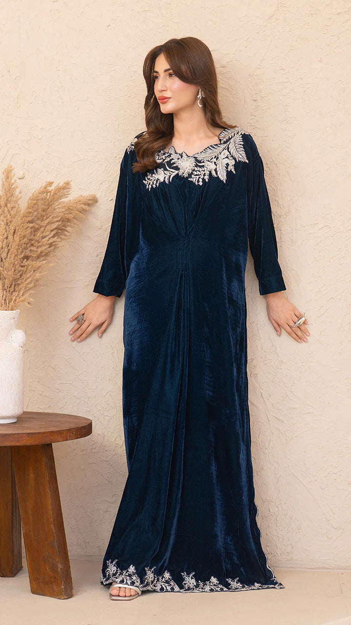 Velvet blue kaftan