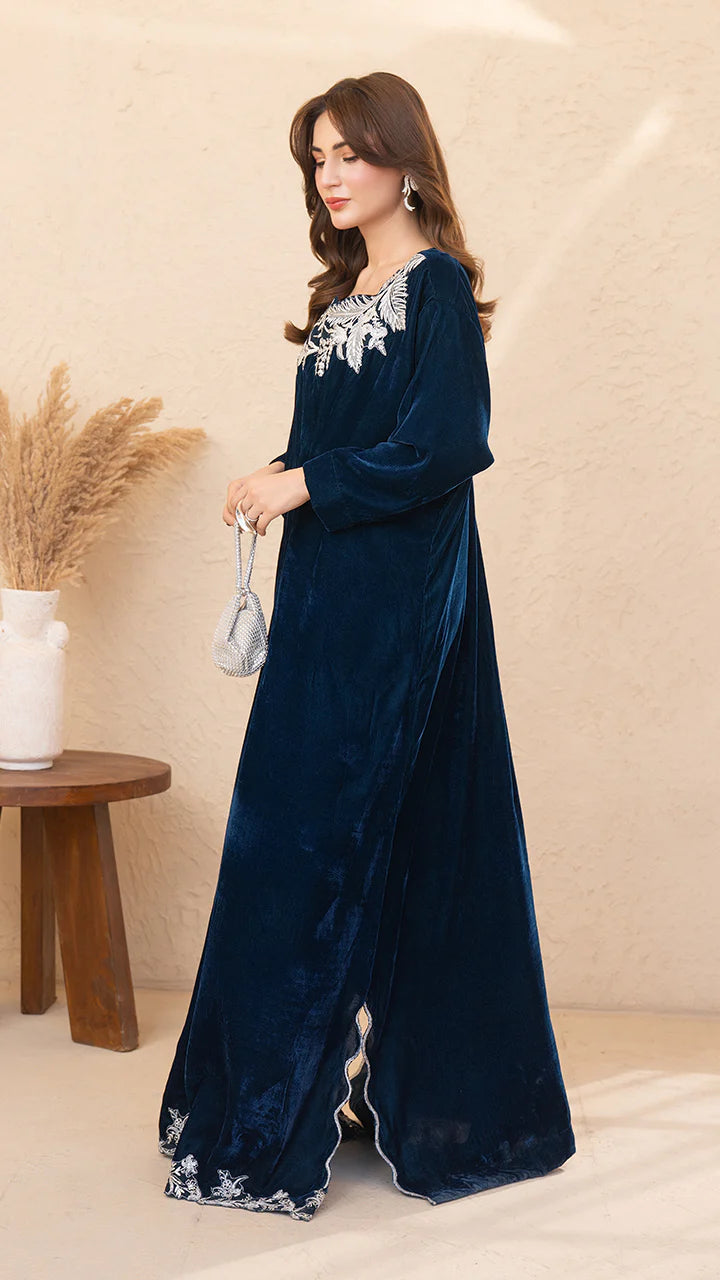 Velvet blue kaftan