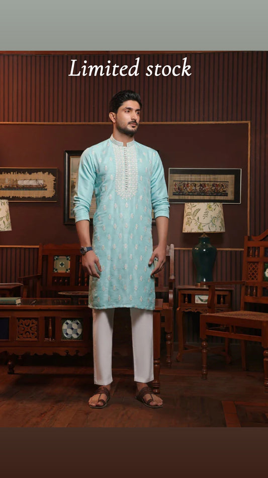 Sea Blue Kurta with trouser