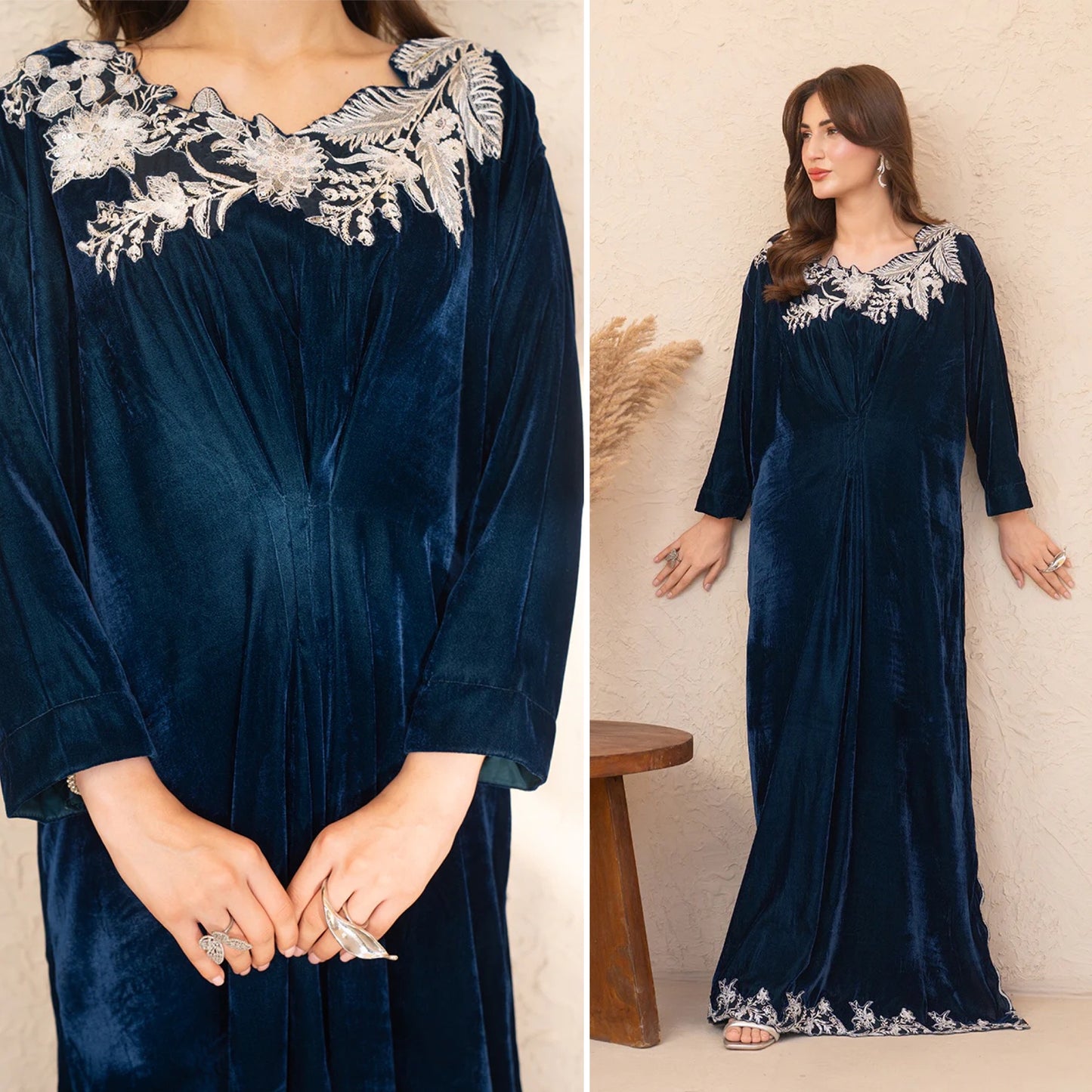 Velvet blue kaftan
