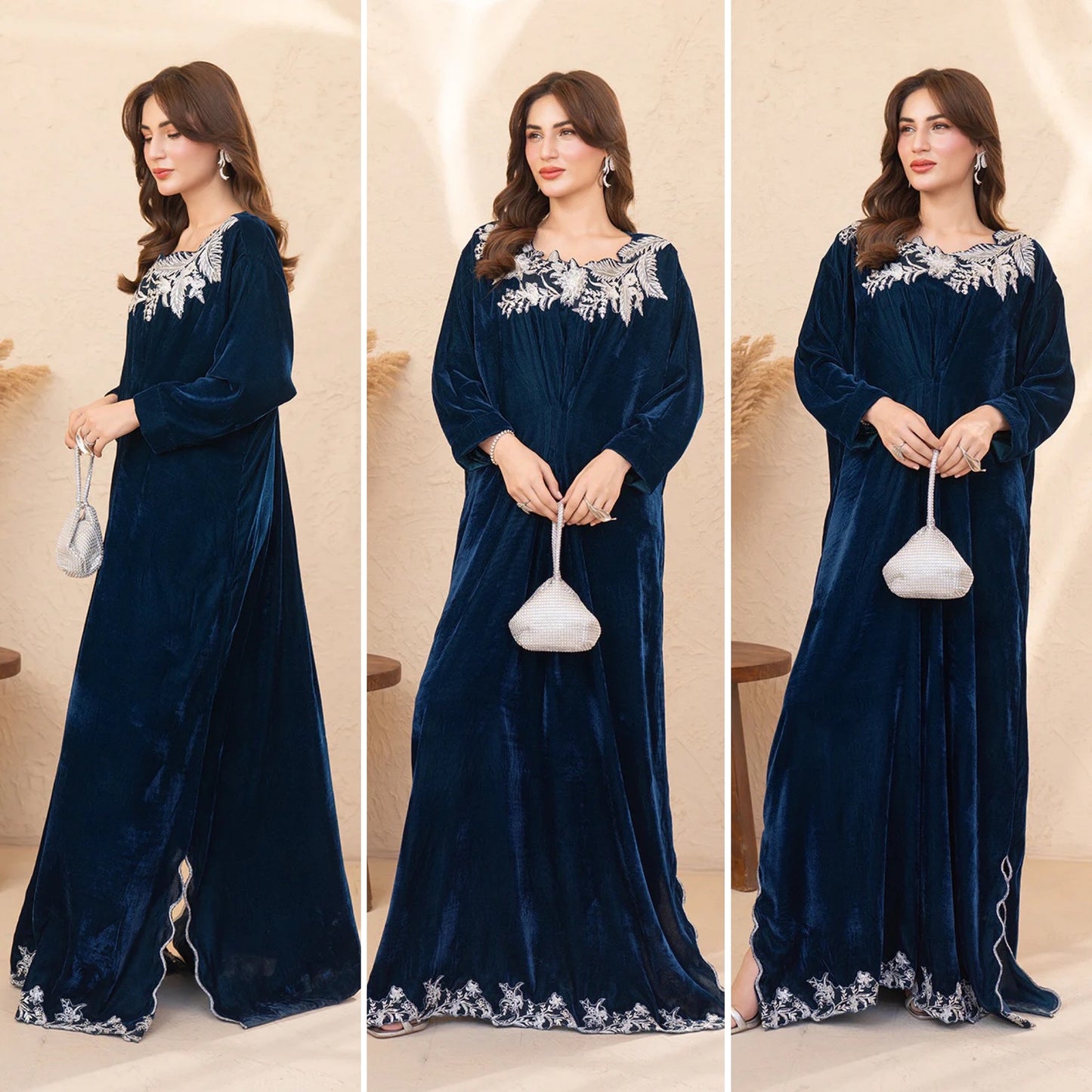 Velvet blue kaftan