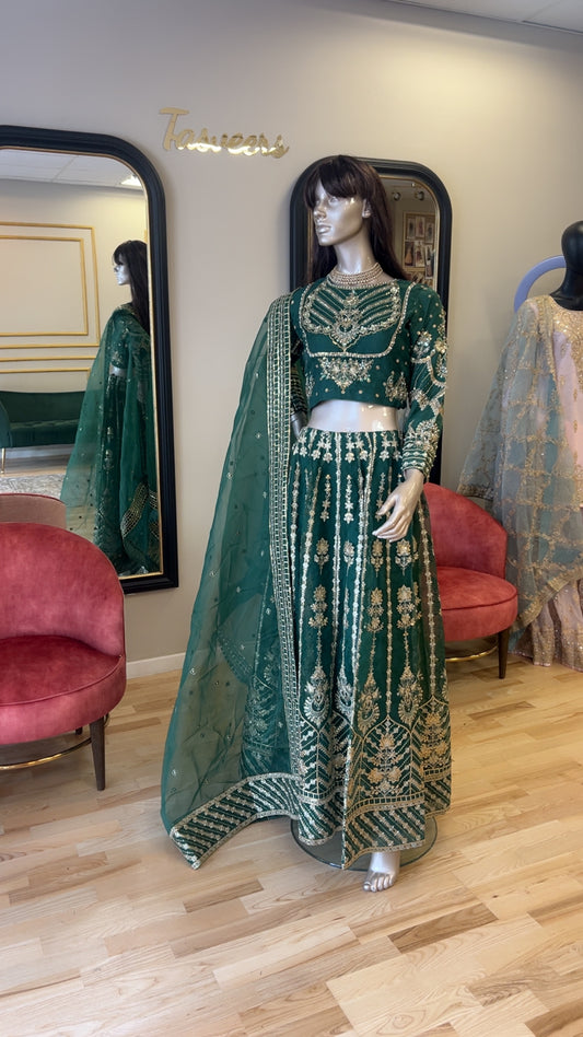 Green lengha set