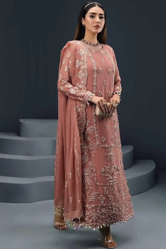 Pink chiffon suit