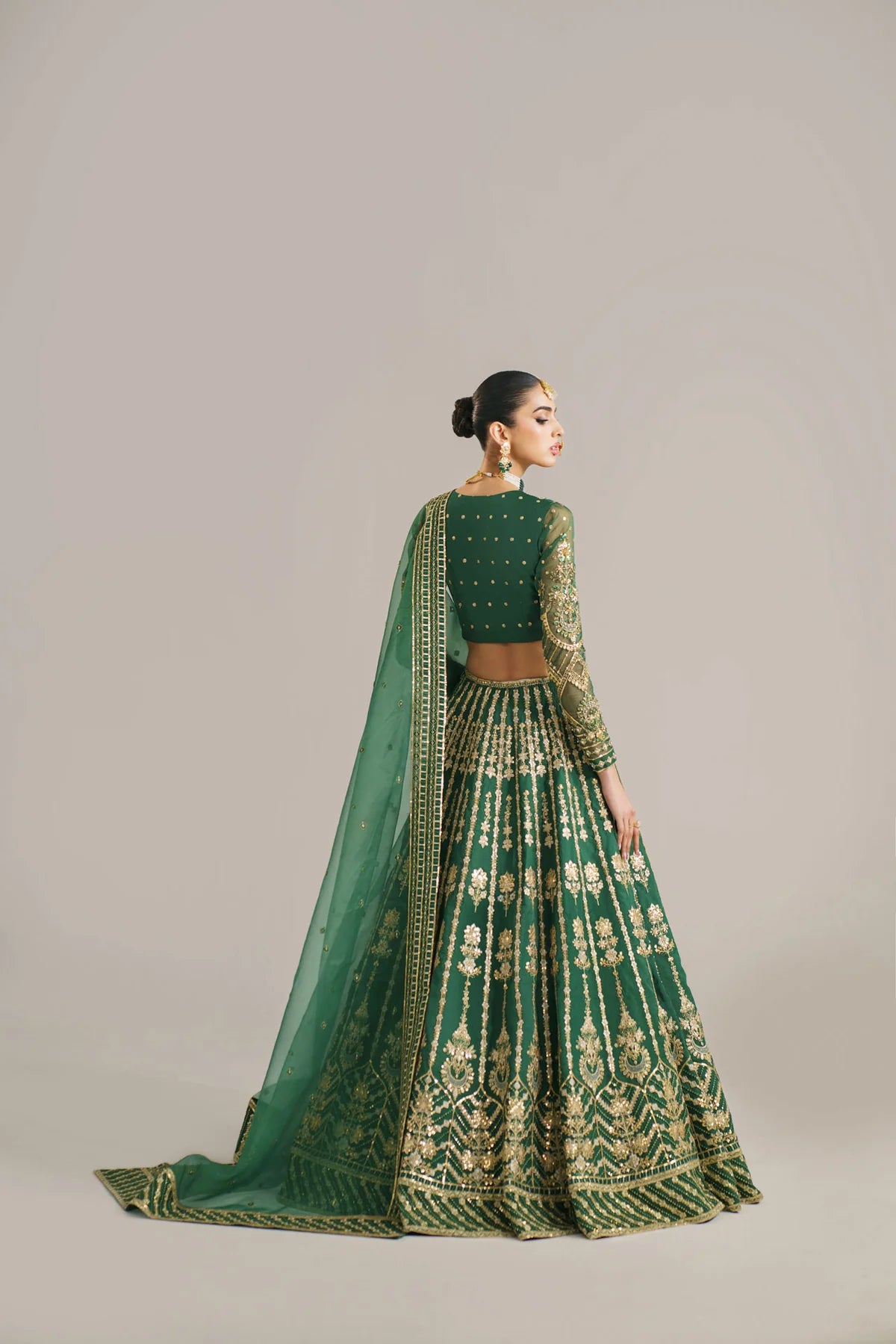 Green lengha set