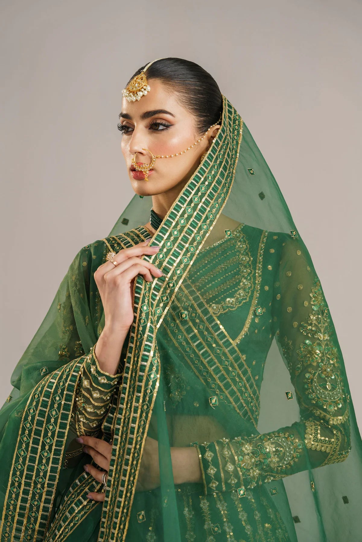 Green lengha set